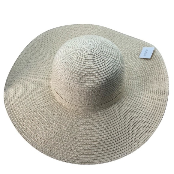 Shade Shore Women's Wide Brim Straw Hat Beige UPF 50+ Sun Protection Beach - Picture 1 of 10